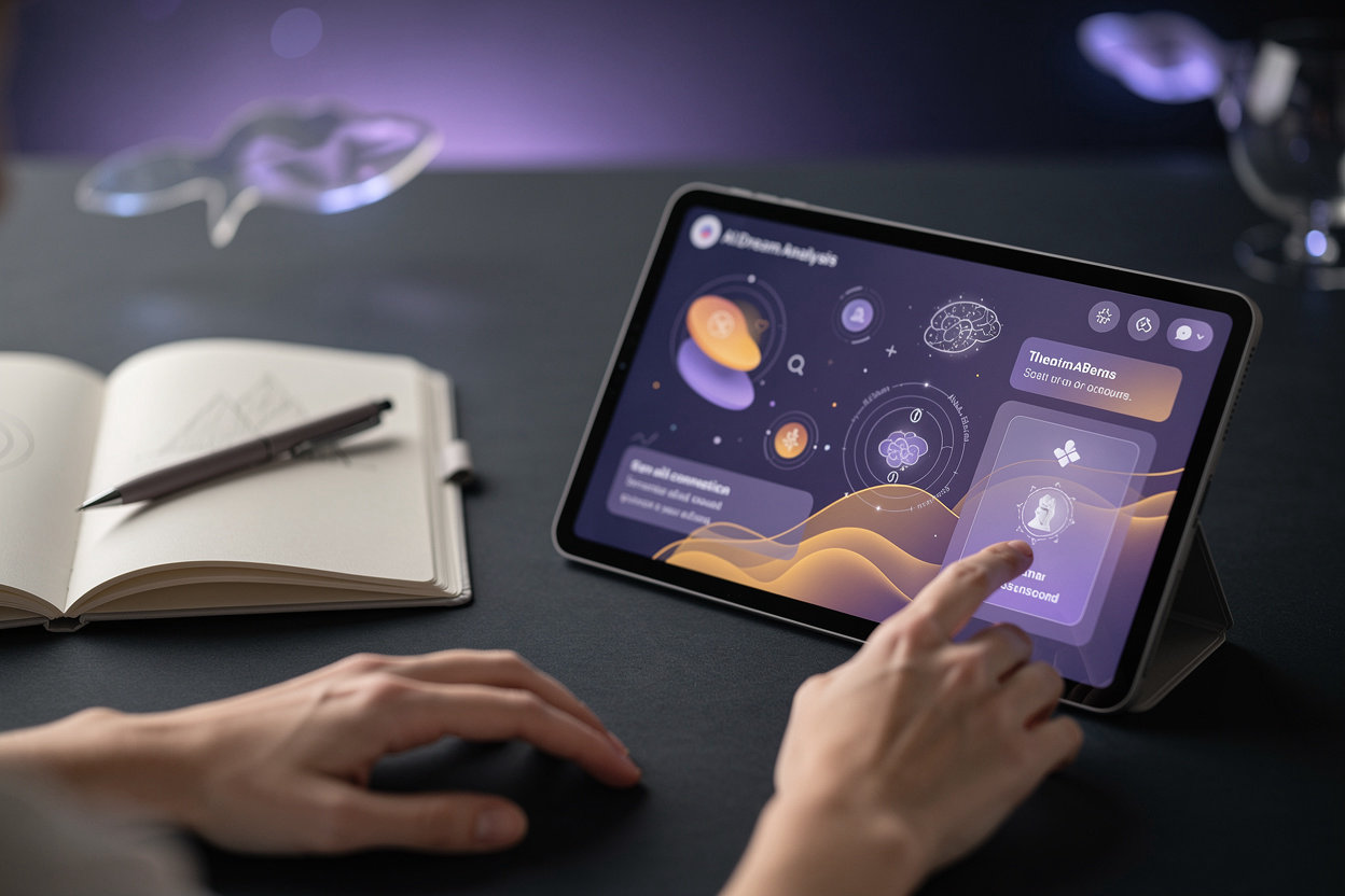 Dreamworlds.io platform interface showing AI-powered dream interpretation and analysis dashboard